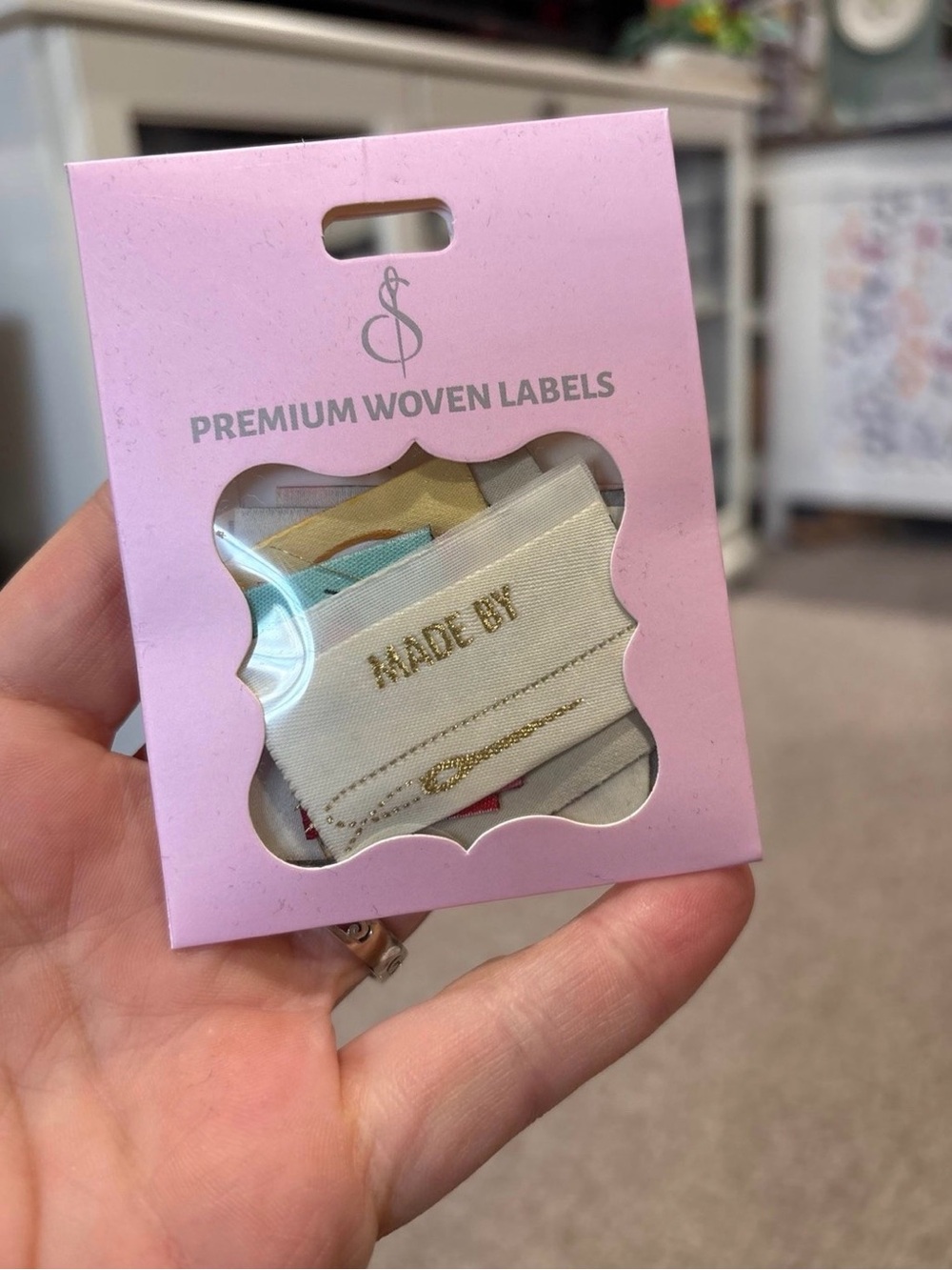 Premium Woven Labels - Cream, Gold, Pink, Teal
